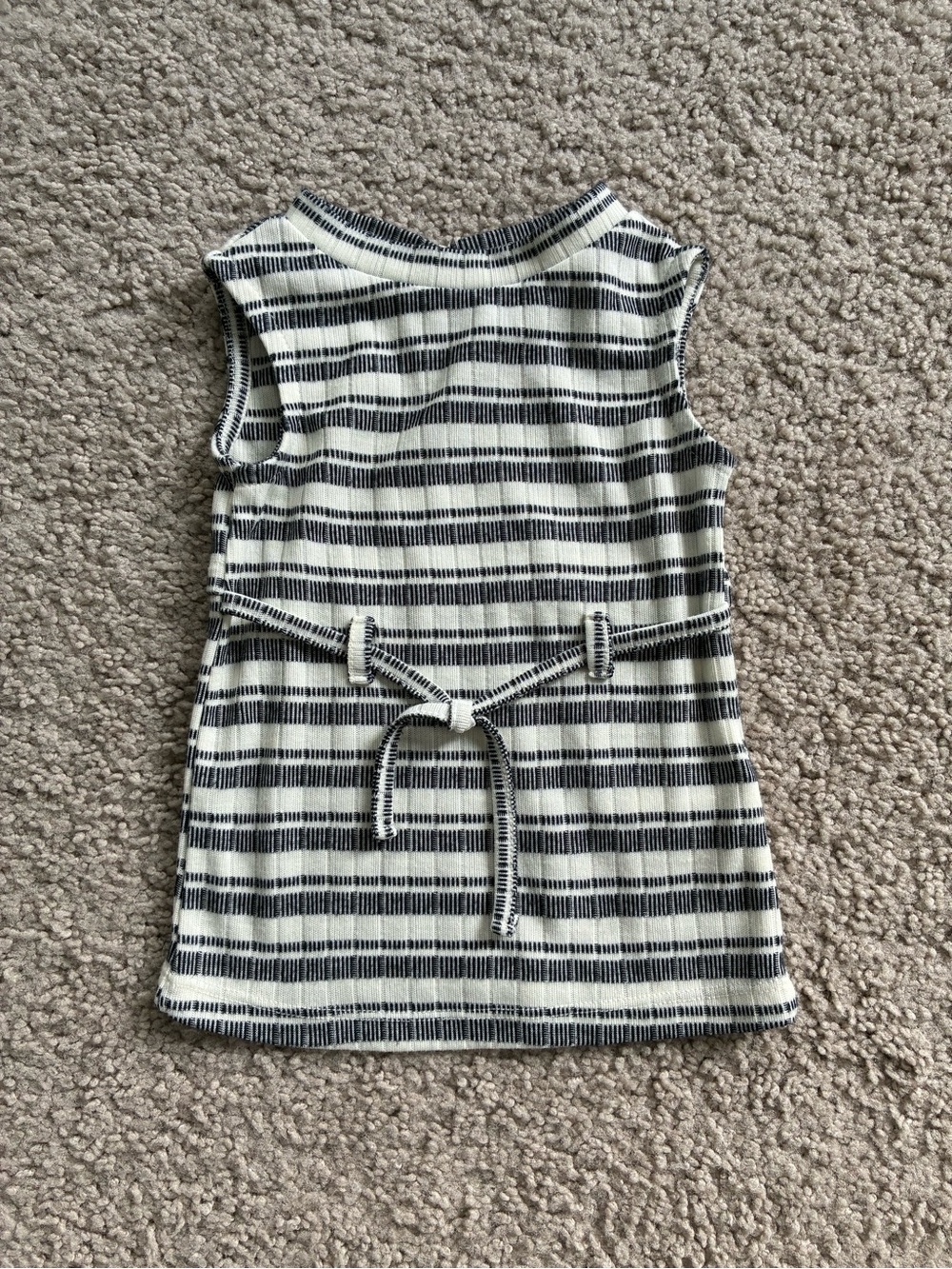 River Island Black and White Striped Sleeveless Knit Dress